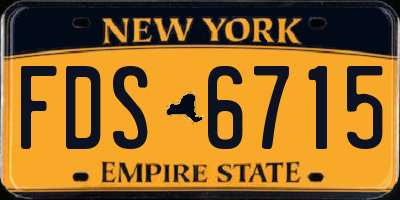NY license plate FDS6715