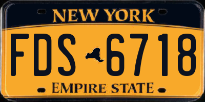 NY license plate FDS6718