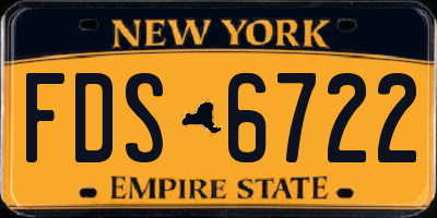 NY license plate FDS6722