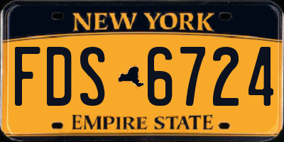 NY license plate FDS6724