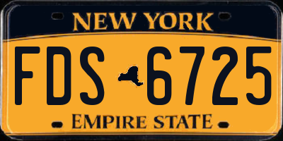 NY license plate FDS6725