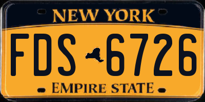 NY license plate FDS6726