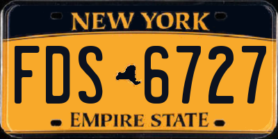 NY license plate FDS6727