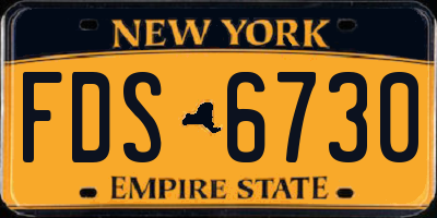 NY license plate FDS6730