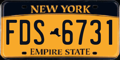 NY license plate FDS6731