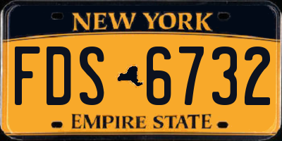NY license plate FDS6732
