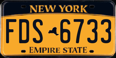 NY license plate FDS6733