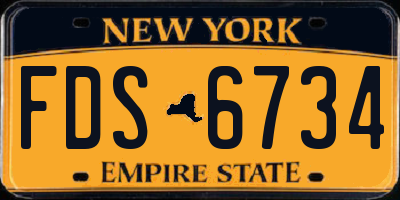 NY license plate FDS6734