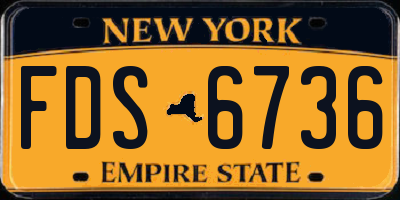 NY license plate FDS6736