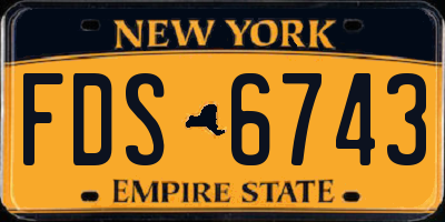 NY license plate FDS6743