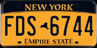 NY license plate FDS6744