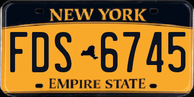 NY license plate FDS6745