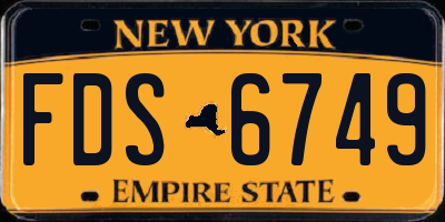 NY license plate FDS6749