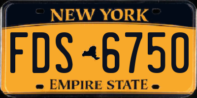 NY license plate FDS6750