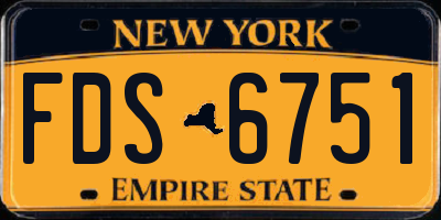NY license plate FDS6751