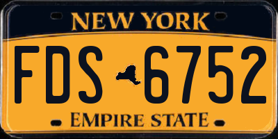 NY license plate FDS6752