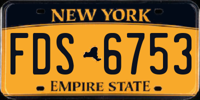 NY license plate FDS6753