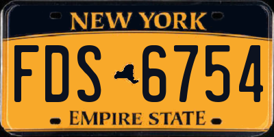 NY license plate FDS6754