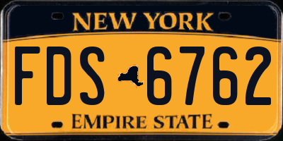 NY license plate FDS6762