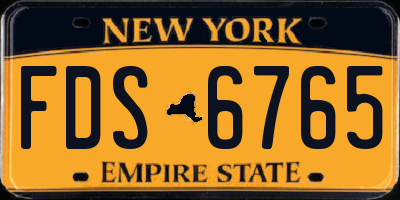 NY license plate FDS6765