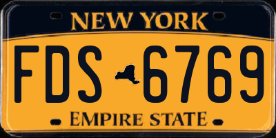 NY license plate FDS6769