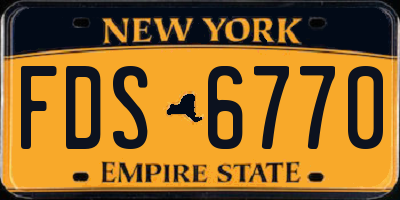 NY license plate FDS6770