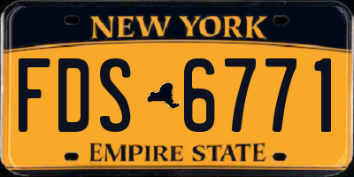 NY license plate FDS6771