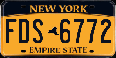 NY license plate FDS6772