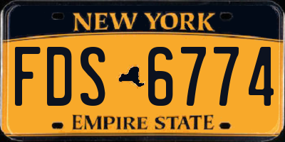 NY license plate FDS6774