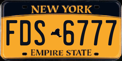NY license plate FDS6777