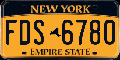NY license plate FDS6780