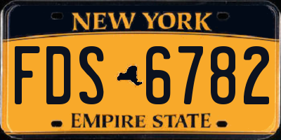 NY license plate FDS6782