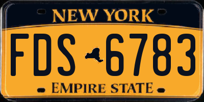 NY license plate FDS6783