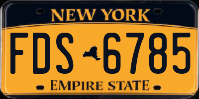 NY license plate FDS6785