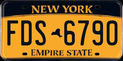 NY license plate FDS6790