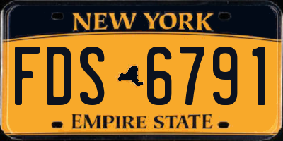 NY license plate FDS6791