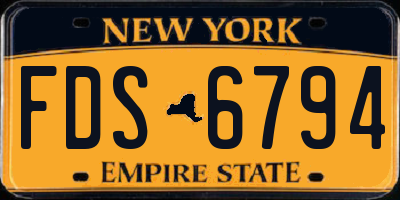 NY license plate FDS6794