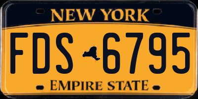 NY license plate FDS6795