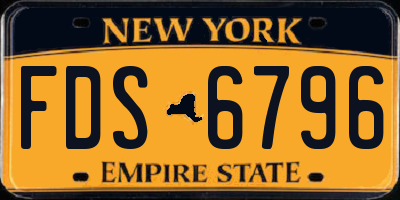 NY license plate FDS6796