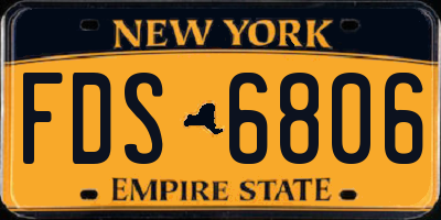 NY license plate FDS6806