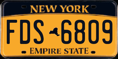 NY license plate FDS6809