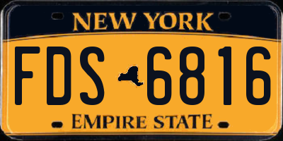 NY license plate FDS6816