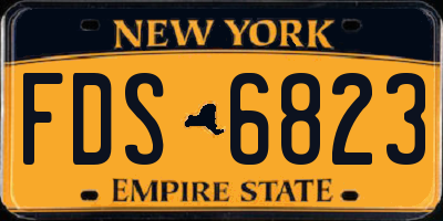 NY license plate FDS6823