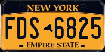 NY license plate FDS6825