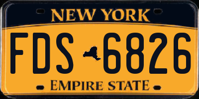 NY license plate FDS6826