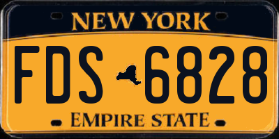 NY license plate FDS6828