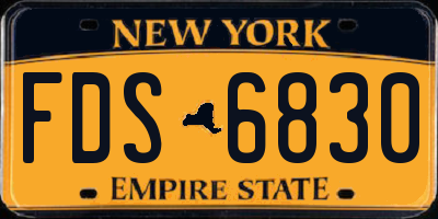 NY license plate FDS6830