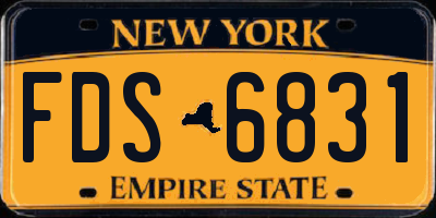 NY license plate FDS6831