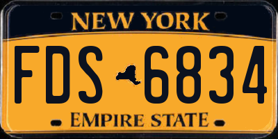 NY license plate FDS6834
