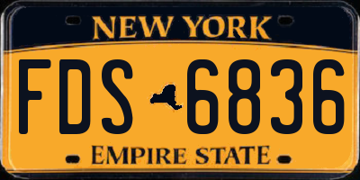 NY license plate FDS6836